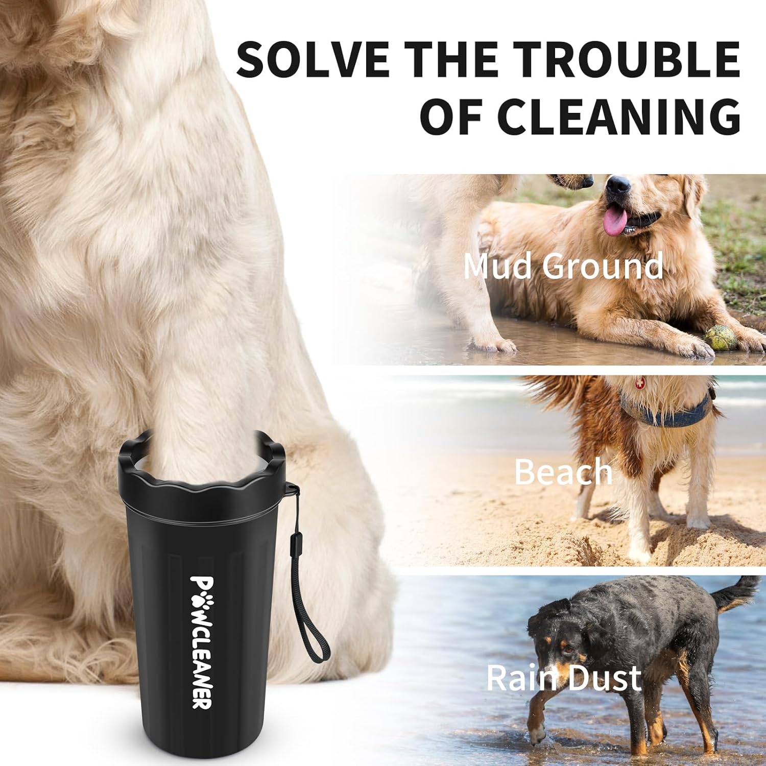 Ultimate 7-in-1 Professional Dog Paw Cleaner - Includes Portable Washer, Bath Brush, Toothbrushes & Towels for Large Dogs